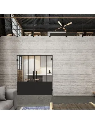 Pendeltür Loft Schwarzlack 03 Auf Klarglas-modernes Zuhause