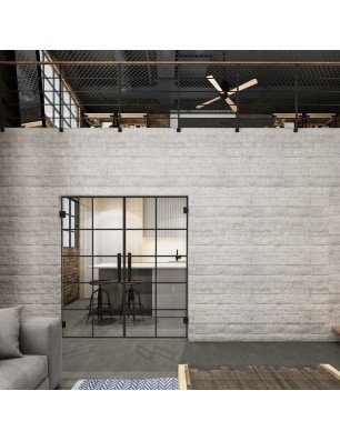 Pendeltür Loft Schwarzlack 05 Auf Klarglas-modernes Zuhause