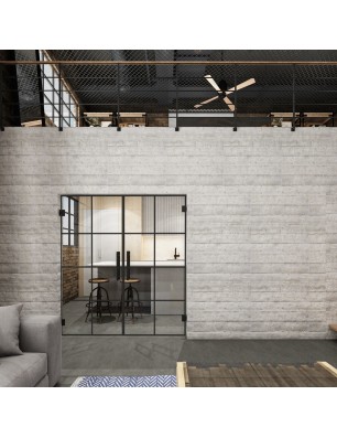 Pendeltür Loft Schwarzlack 06 Auf Klarglas-modernes Zuhause