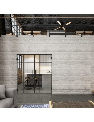 Pendeltür Loft Schwarzlack 19 Auf Klarglas-modernes Zuhause