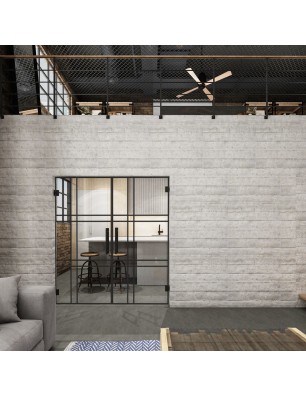 Pendeltür Loft Schwarzlack 20 Auf Klarglas-modernes Zuhause