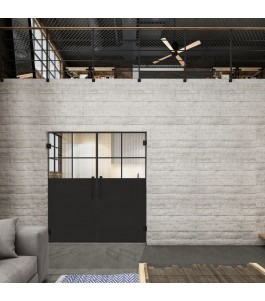 Pendeltür Loft Schwarzlack 23 Auf Klarglas-modernes Zuhause