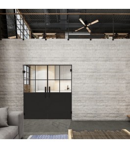 Pendeltür Loft Schwarzlack 24 Auf Klarglas-modernes Zuhause