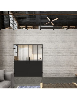 Pendeltür Loft Schwarzlack 30 Auf Klarglas-modernes Zuhause