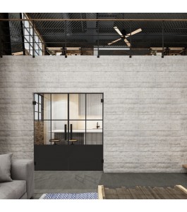 Pendeltür Loft Schwarzlack 36 Auf Klarglas-modernes Zuhause