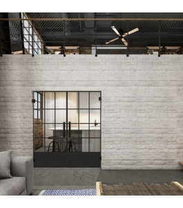 Pendeltür Loft Schwarzlack 37 Auf Klarglas-modernes Zuhause