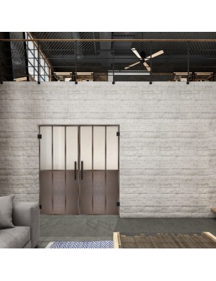 Pendeltür Loft Rosteisen Genietet 24 Blickdicht