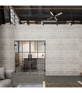 Pendeltür Loft Rosteisen Genietet 07 Auf Klarglas