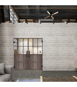 Pendeltür Loft Rosteisen Genietet 22 Auf Klarglas