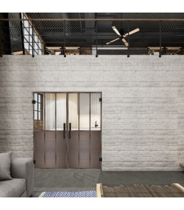 Pendeltür Loft Rosteisen Genietet 24 Auf Klarglas