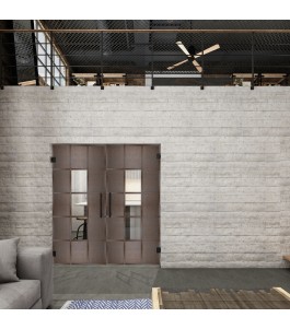 Pendeltür Loft Rosteisen Genietet 34 Auf Klarglas