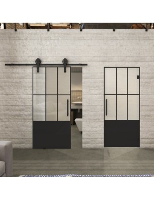 Pendeltür Loft Schwarzlack 03 Blickdicht - modernes Zuhause
