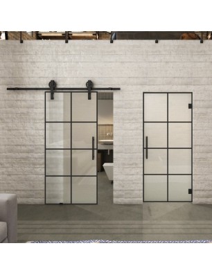 Pendeltür Loft Schwarzlack 06 Blickdicht - modernes Zuhause