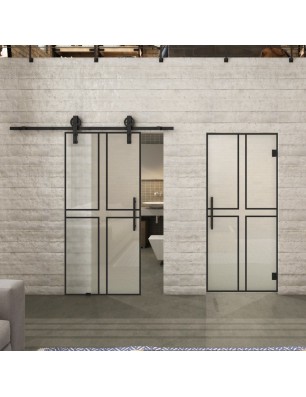 Pendeltür Loft Schwarzlack 15 Blickdicht - modernes Zuhause