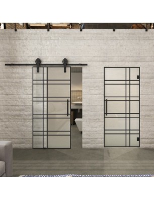 Pendeltür Loft Schwarzlack 19 Blickdicht - modernes Zuhause