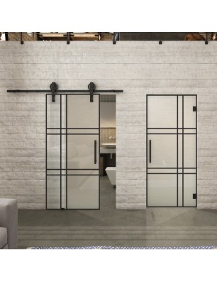 Pendeltür Loft Schwarzlack 20 Blickdicht - modernes Zuhause