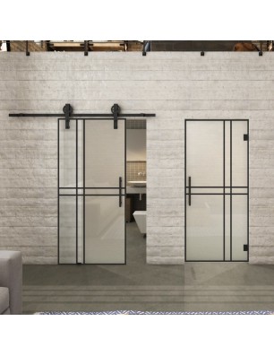 Pendeltür Loft Schwarzlack 21 Blickdicht - modernes Zuhause