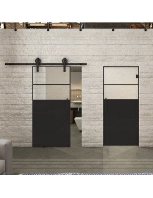 Pendeltür Loft Schwarzlack 22 Blickdicht - modernes Zuhause