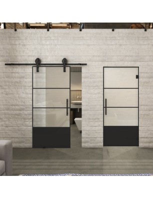 Pendeltür Loft Schwarzlack 32 Blickdicht - modernes Zuhause