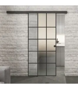 Glasschiebetür BLACK-LINE Loft Schwarzlack 09 Blickdicht