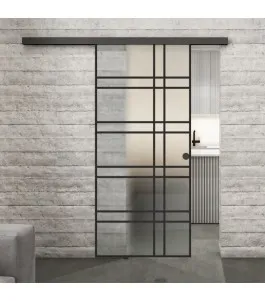 Glasschiebetür BLACK-LINE Loft Schwarzlack 19 Blickdicht