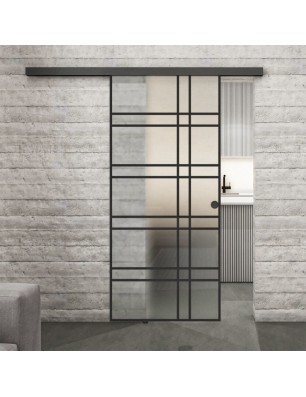 Glasschiebetür BLACK-LINE Loft Schwarzlack 19 Blickdicht