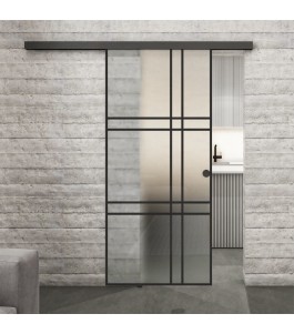Glasschiebetür BLACK-LINE Loft Schwarzlack 20 Blickdicht
