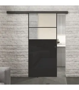 Glasschiebetür BLACK-LINE Loft Schwarzlack 22 Blickdicht
