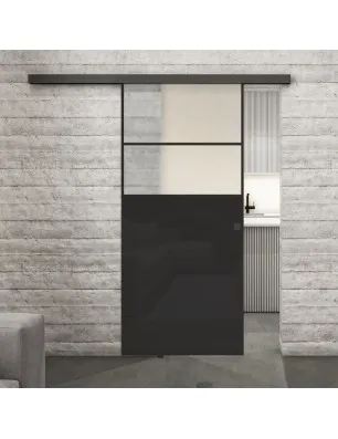 Glasschiebetür BLACK-LINE Loft Schwarzlack 22 Blickdicht