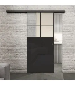 Glasschiebetür BLACK-LINE Loft Schwarzlack 23 Blickdicht