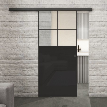 Glasschiebetür BLACK-LINE Loft Schwarzlack 23 Blickdicht