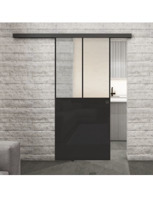 Glasschiebetür BLACK-LINE Loft Schwarzlack 26 Blickdicht