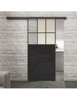 Glasschiebetür BLACK-LINE Loft Schwarzlack 27 Blickdicht
