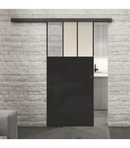 Glasschiebetür BLACK-LINE Loft Schwarzlack 29 Blickdicht