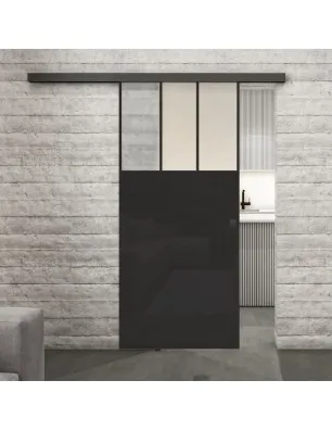 Glasschiebetür BLACK-LINE Loft Schwarzlack 29 Blickdicht