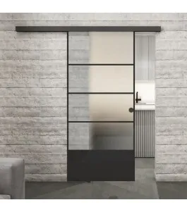 Glasschiebetür BLACK-LINE Loft Schwarzlack 31 Blickdicht