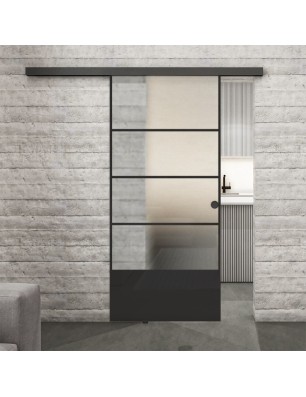 Glasschiebetür BLACK-LINE Loft Schwarzlack 31 Blickdicht