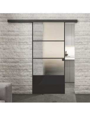 Glasschiebetür BLACK-LINE Loft Schwarzlack 32 Blickdicht