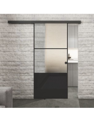 Glasschiebetür BLACK-LINE Loft Schwarzlack 33 Blickdicht
