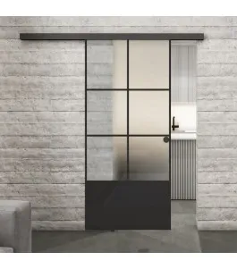 Glasschiebetür BLACK-LINE Loft Schwarzlack 35 Blickdicht