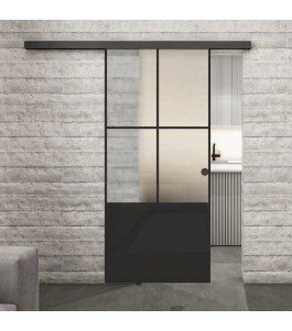 Glasschiebetür BLACK-LINE Loft Schwarzlack 36 Blickdicht