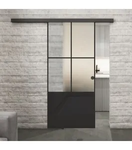 Glasschiebetür BLACK-LINE Loft Schwarzlack 36 Blickdicht