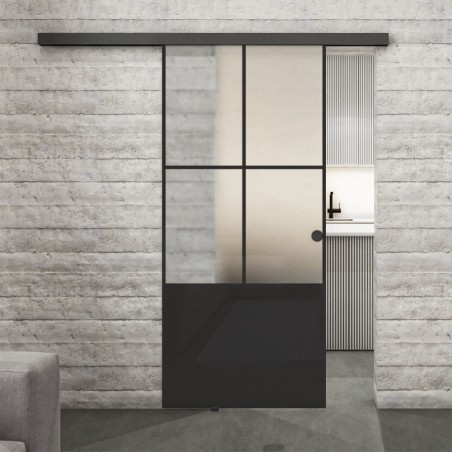 Glasschiebetür BLACK-LINE Loft Schwarzlack 36 Blickdicht
