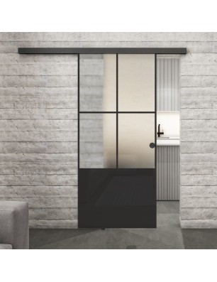 Glasschiebetür BLACK-LINE Loft Schwarzlack 36 Blickdicht