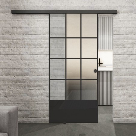 Glasschiebetür BLACK-LINE Loft Schwarzlack 37 Blickdicht
