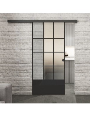 Glasschiebetür BLACK-LINE Loft Schwarzlack 37 Blickdicht