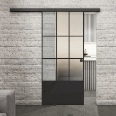 Glasschiebetür BLACK-LINE Loft Schwarzlack 38 Blickdicht