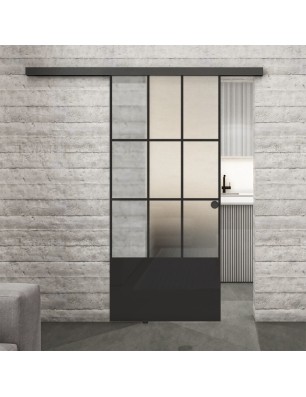 Glasschiebetür BLACK-LINE Loft Schwarzlack 38 Blickdicht