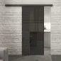 Glasschiebetür BLACK-LINE Loft Schwarzlack 20 Auf Grauglas