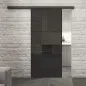 Glasschiebetür BLACK-LINE Loft Schwarzlack 33 Auf Grauglas